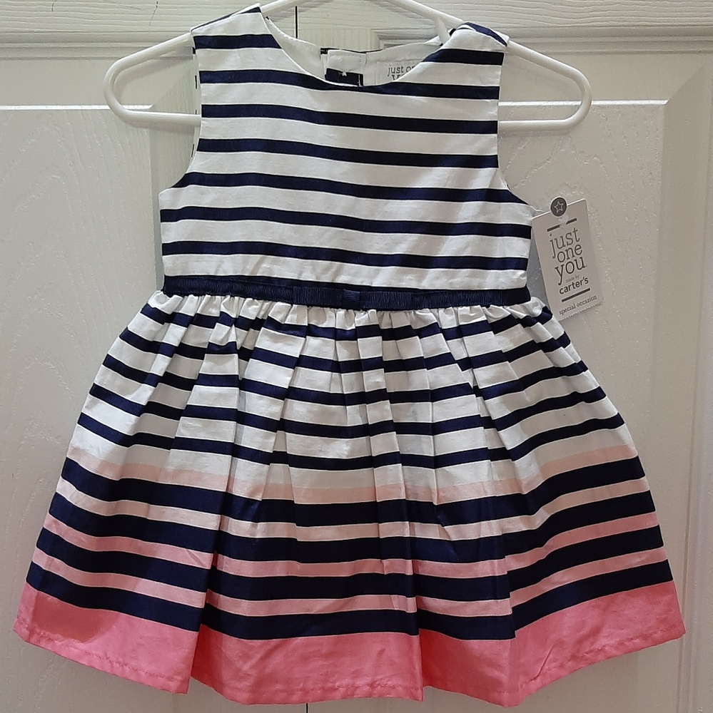 NWT Navy, White, & Pink Stripe Dress